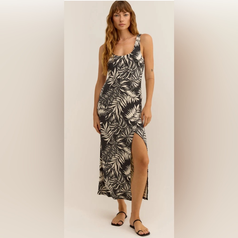 Z Supply MELBOURNE SANDY BAY PALM MIDI DRESS